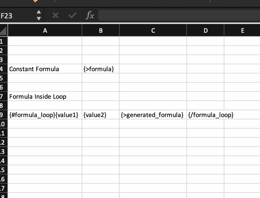 Excel Formula Template