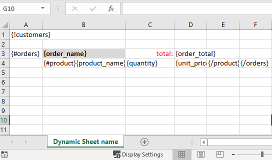 Sheet Generation Template